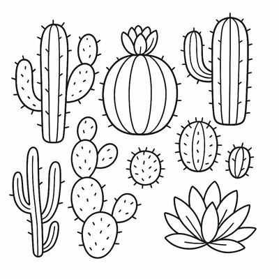Cute Cactus Coloring Pages for Kids 2026 – Adorable PDF Sheets
