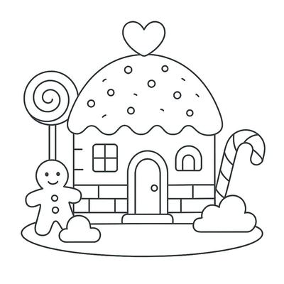 Gingerbread House Coloring Pages for Kids 2026 – PDF