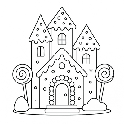 Gingerbread House Coloring Pages for Kids 2026 – PDF
