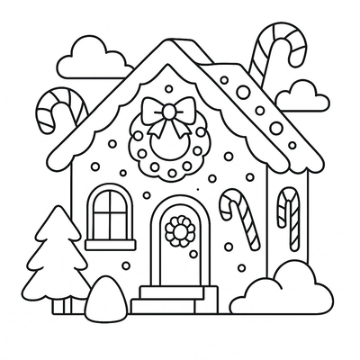 Gingerbread House Coloring Pages for Kids 2026 – PDF