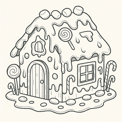 Gingerbread House Coloring Pages for Kids 2026 – PDF
