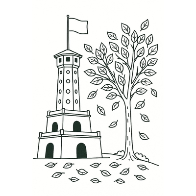 Hanoi Flag Tower Coloring Pages for Kids 2026