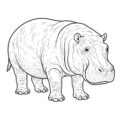 Hippo Coloring Pages for Kids 2026 – Free Images &amp; PDF