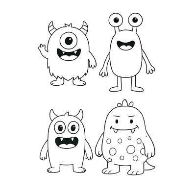 Monster Coloring Pages for Kids 2026 – PDF Coloring Sheets