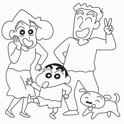 Shin Family Coloring Pages for Kids 2026 – Free PDF Download