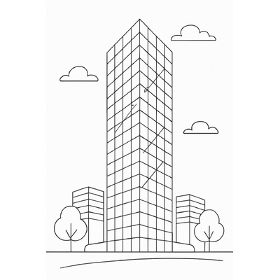 Skyscraper Coloring Pages for Kids 2026 – PDF Images