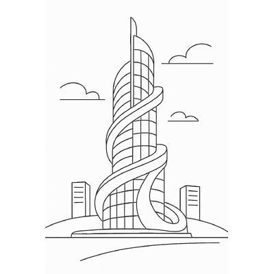 Skyscraper Coloring Pages for Kids 2026 – PDF Images
