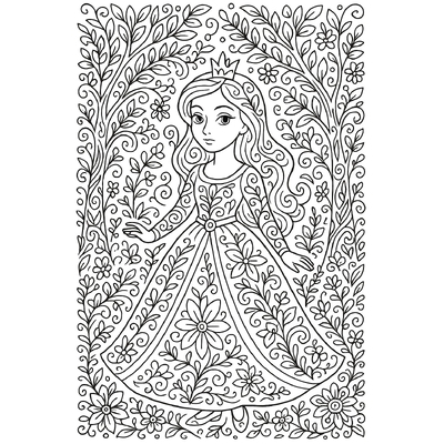 Sleeping Princess in the Forest Coloring Pages for Kids 2026 – Easy PDF Download