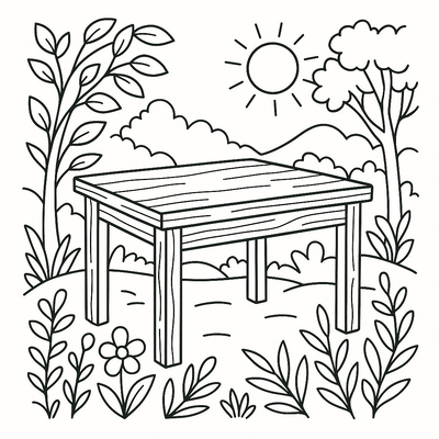 Table Coloring Pages for Kids 2026 – Free Images &amp; PDF