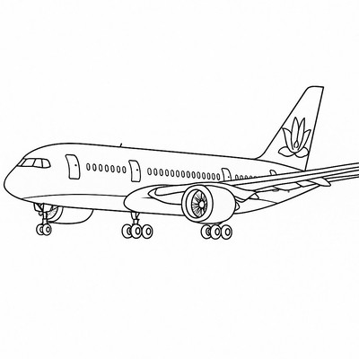 Vietnam Airlines Airplane Coloring Pages for Kids 2026