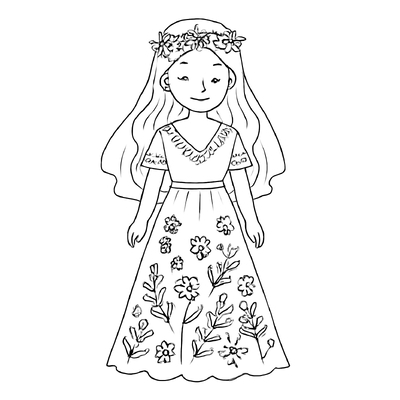 Wedding Dress Coloring Pages for Kids 2026