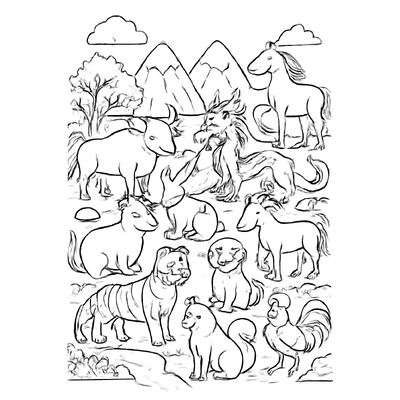 Zodiac Animals Coloring Pages for Kids 2026