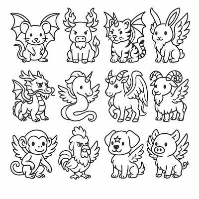 Zodiac Animals Coloring Pages for Kids 2026