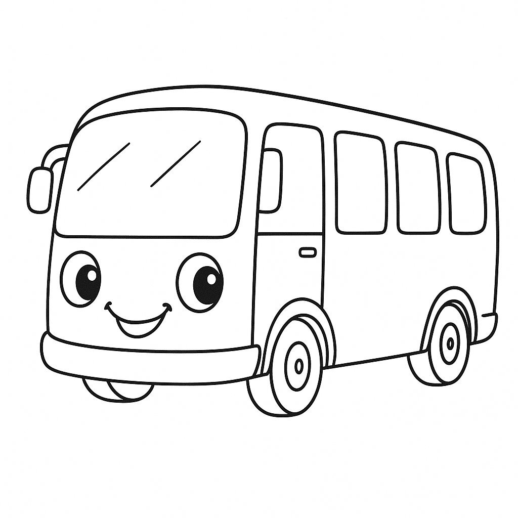 Cartoon-Style Bus