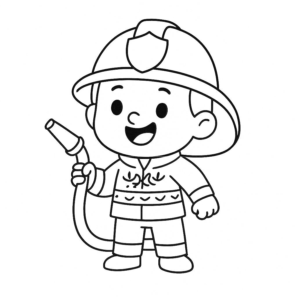 Cute Cartoon Firefighter