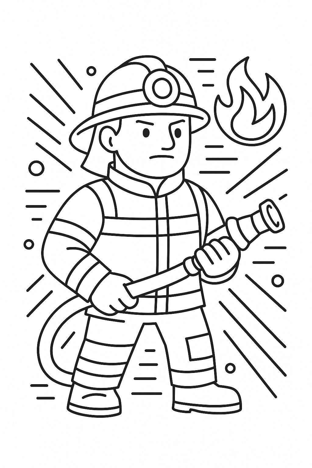 Vibrant Neon Firefighter