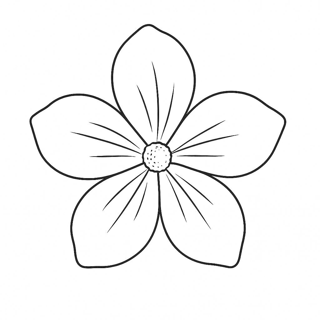 Realistic Five-Petal Flower