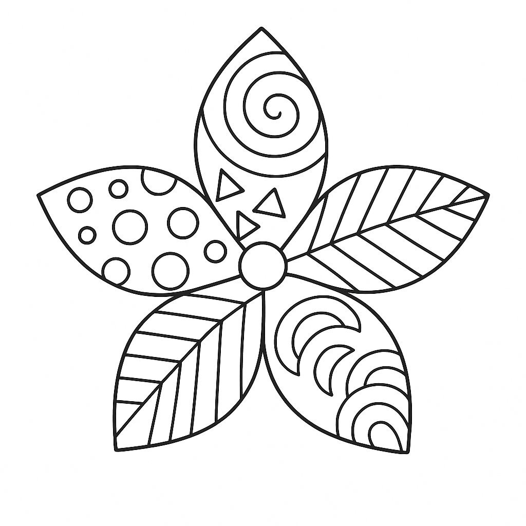 Artistic Five-Petal Flower