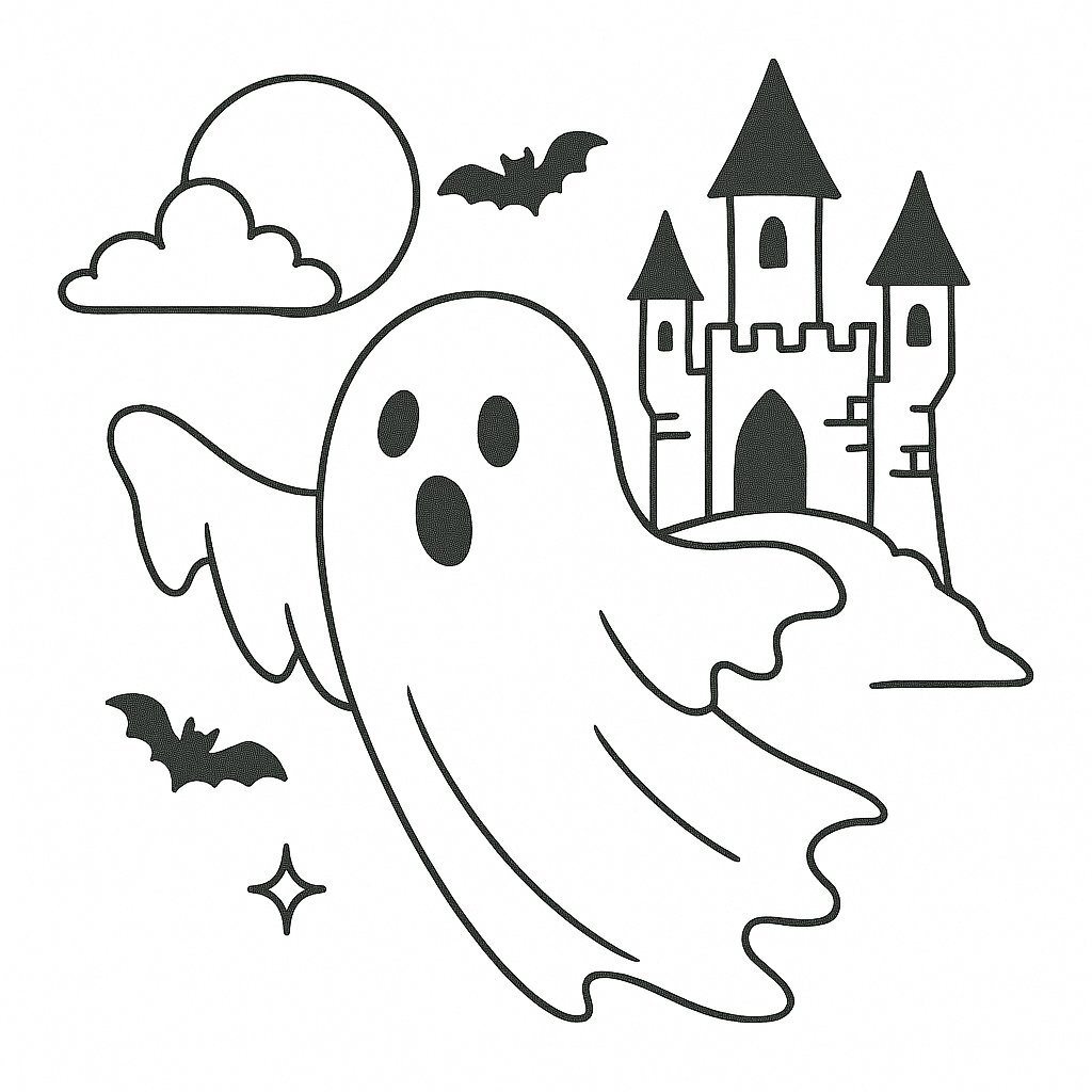 Halloween Ghost Coloring Pages for Kids 2026 – Download PDF