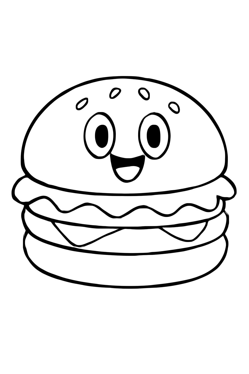 Cheerful Cartoon Hamburger