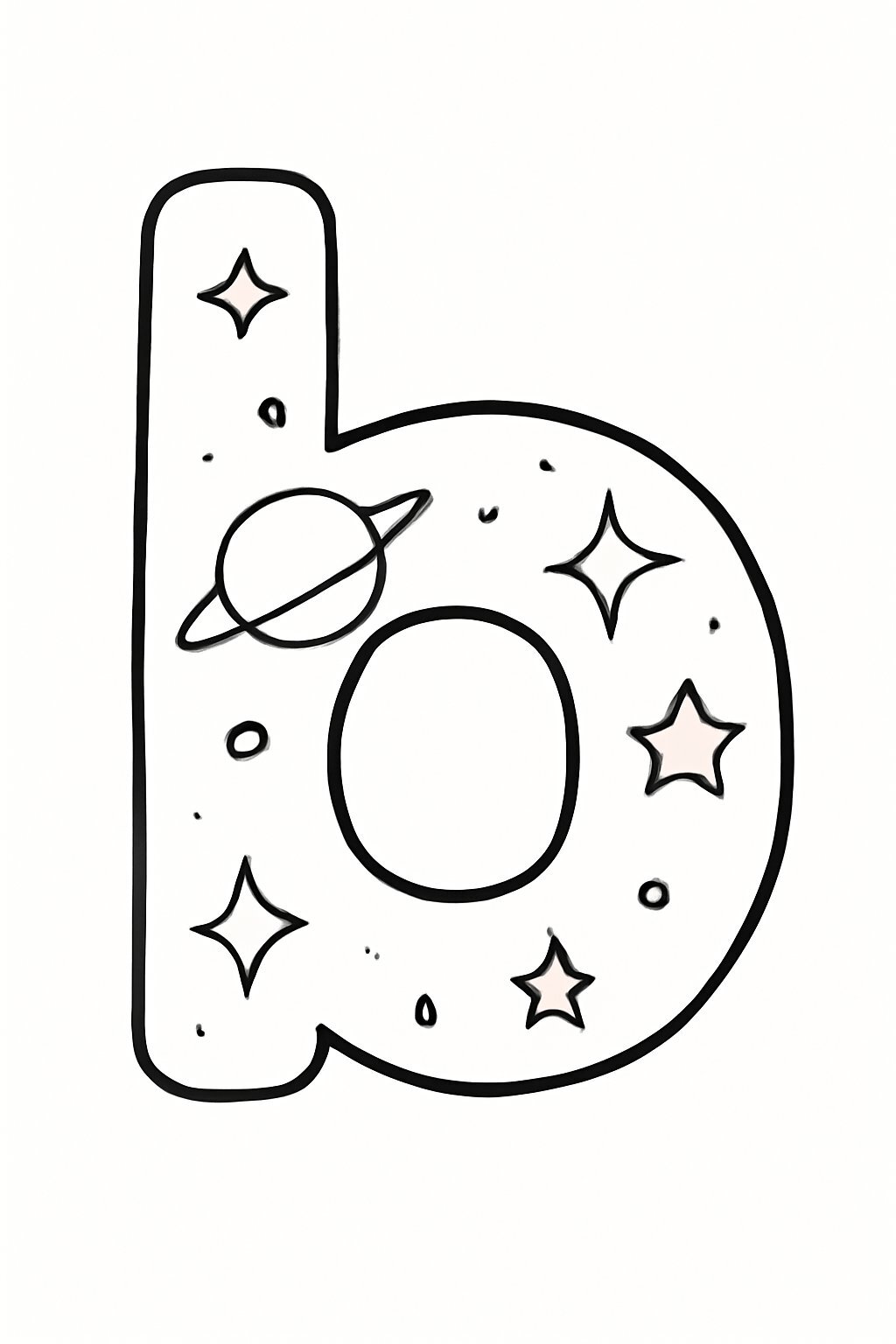 Space-Themed Letter B