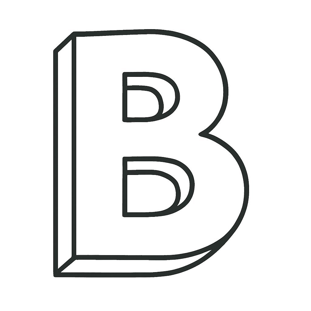3D Letter B