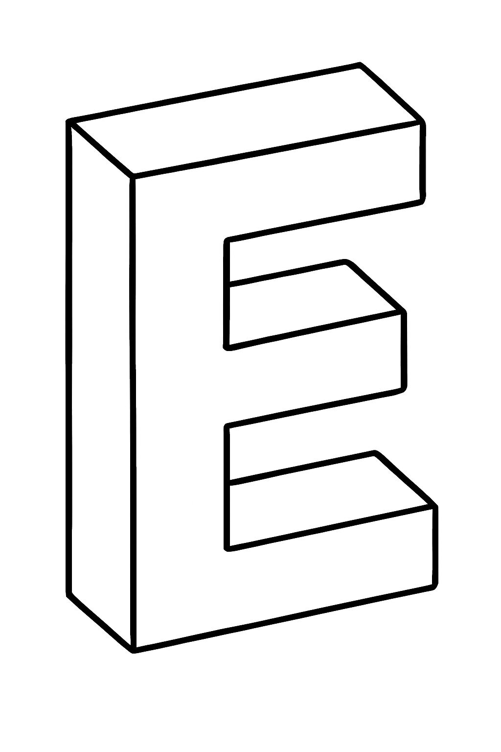 Bold 3D Letter E