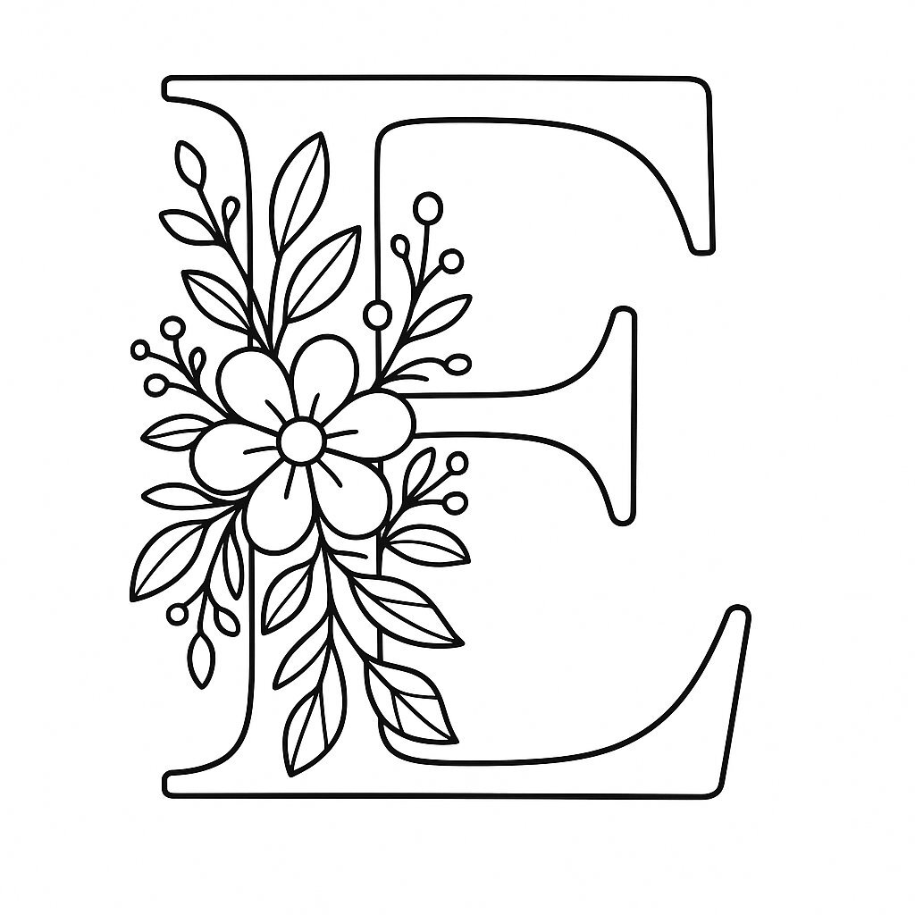 Floral Letter E