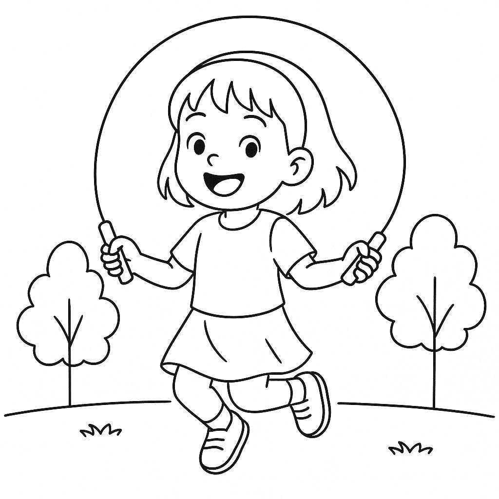 Energetic Jump-Roping Kid