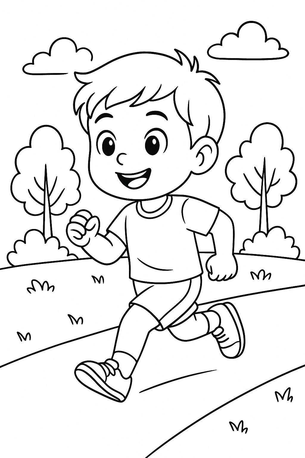 Playful Running Kid