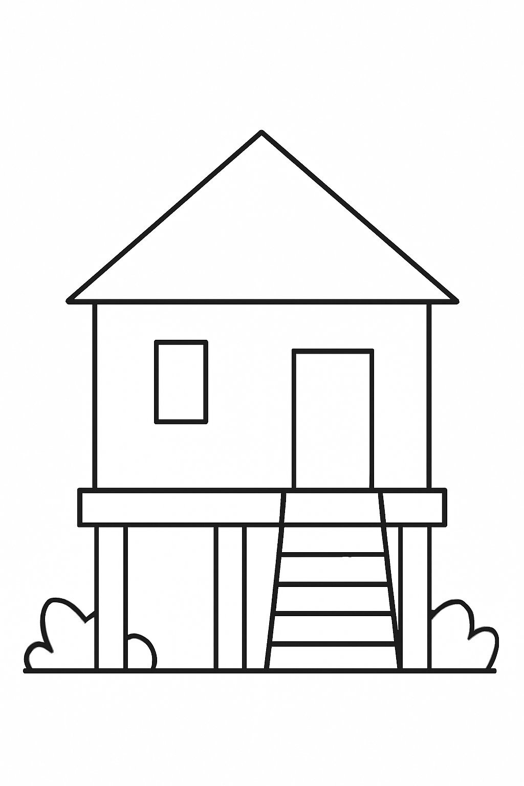 Stilt House Coloring Pages for Kids 2026 – Free PDF Download