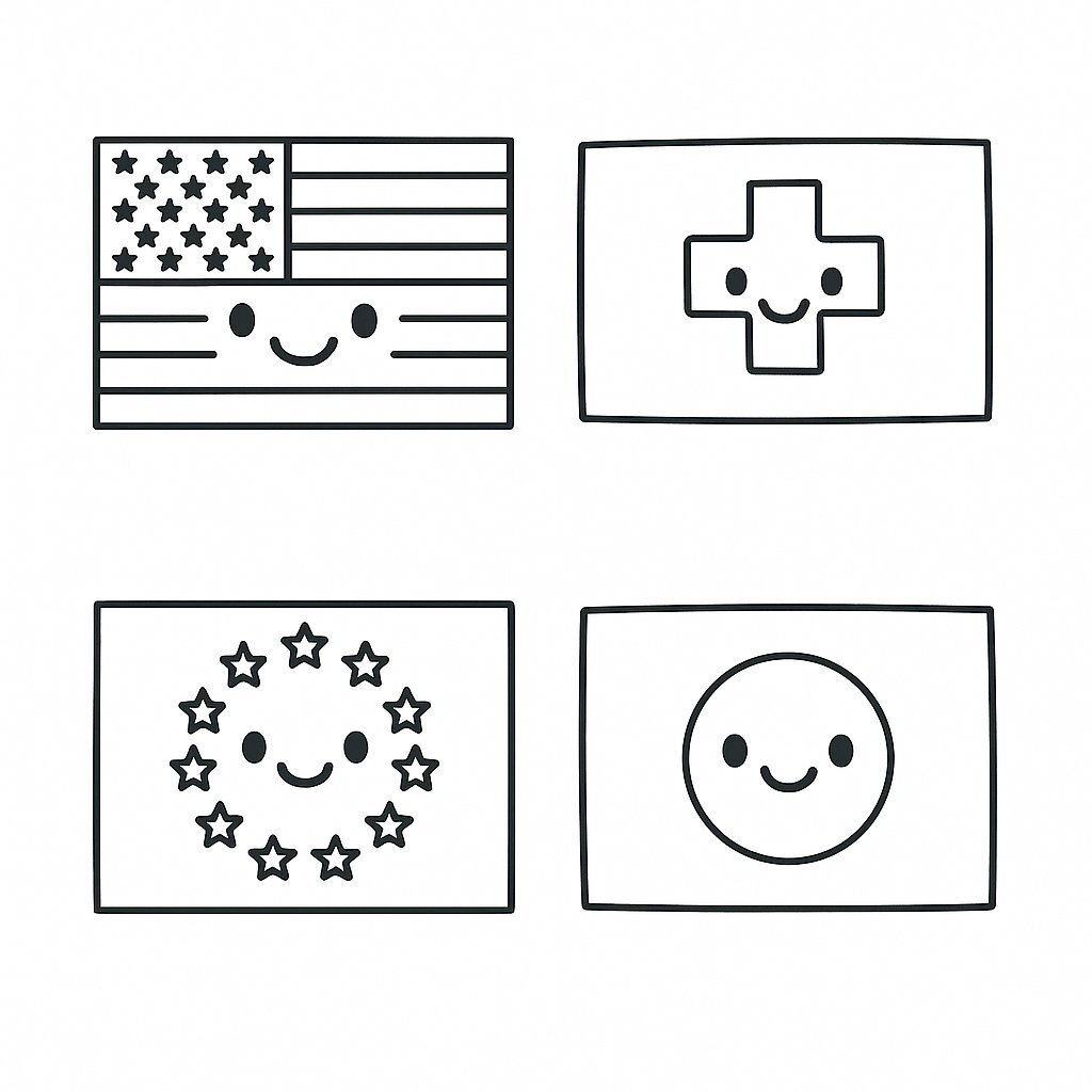 Cartoon World Flags