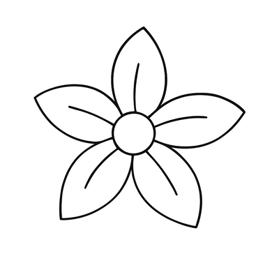 Five-Petal Flower Coloring Pages for Kids 2026 – PDF Coloring Sheets