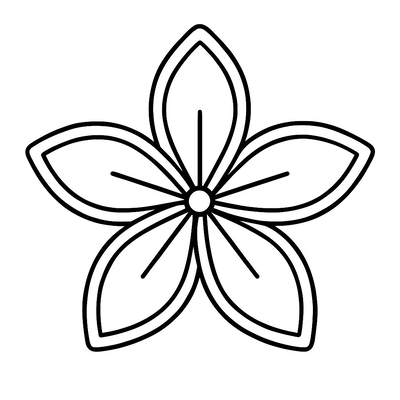 Five-Petal Flower Coloring Pages for Kids 2026 – PDF Coloring Sheets