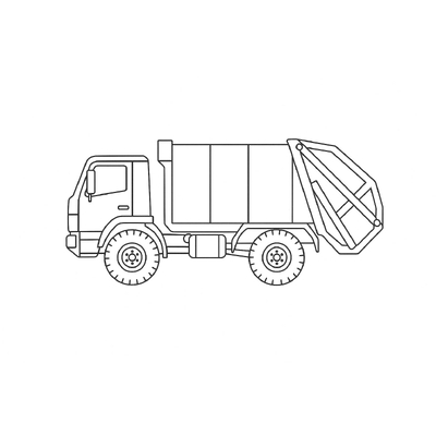 Garbage Truck Coloring Pages for Kids 2026 – PDF Coloring Sheets