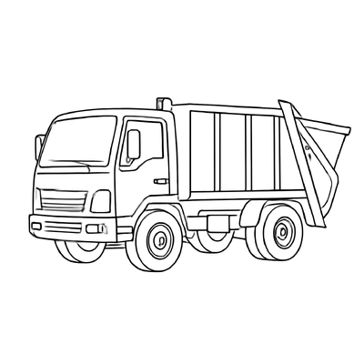 Garbage Truck Coloring Pages for Kids 2026 – PDF Coloring Sheets