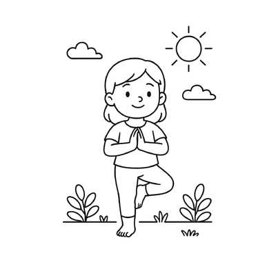 Morning Exercise Coloring Pages for Kids 2026