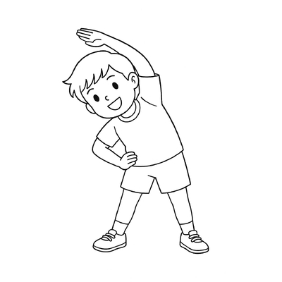 Morning Exercise Coloring Pages for Kids 2026