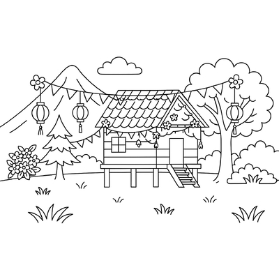Stilt House Coloring Pages for Kids 2026 – Free PDF Download