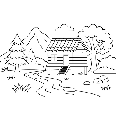 Stilt House Coloring Pages for Kids 2026 – Free PDF Download