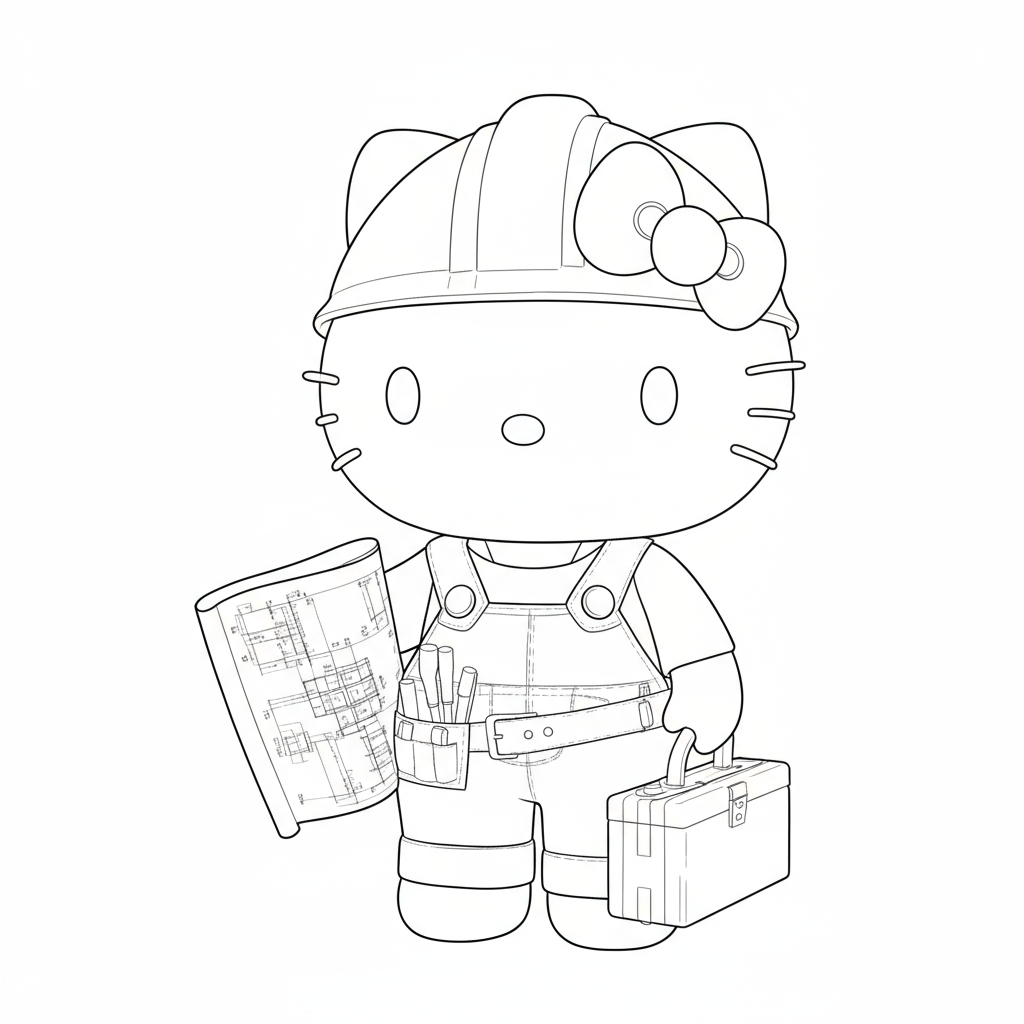 Hello Kitty going to school with a backpack