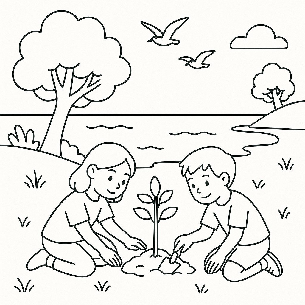 Beautiful Ocean Environmental Protection Coloring Pages for Kids 2026