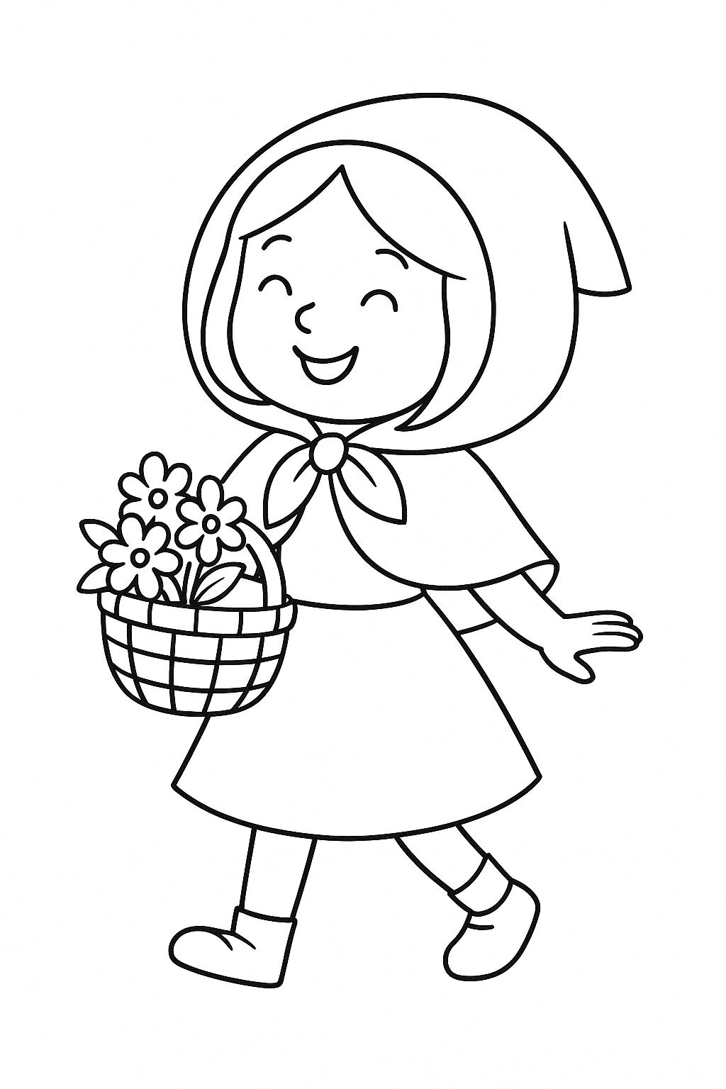 Little Red Riding Hood with a Basket of Flowers