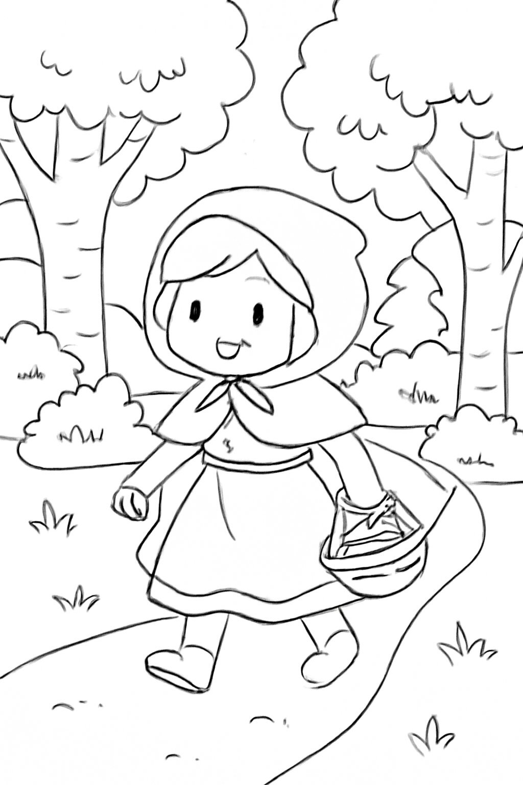 Little Red Riding Hood in the Forest