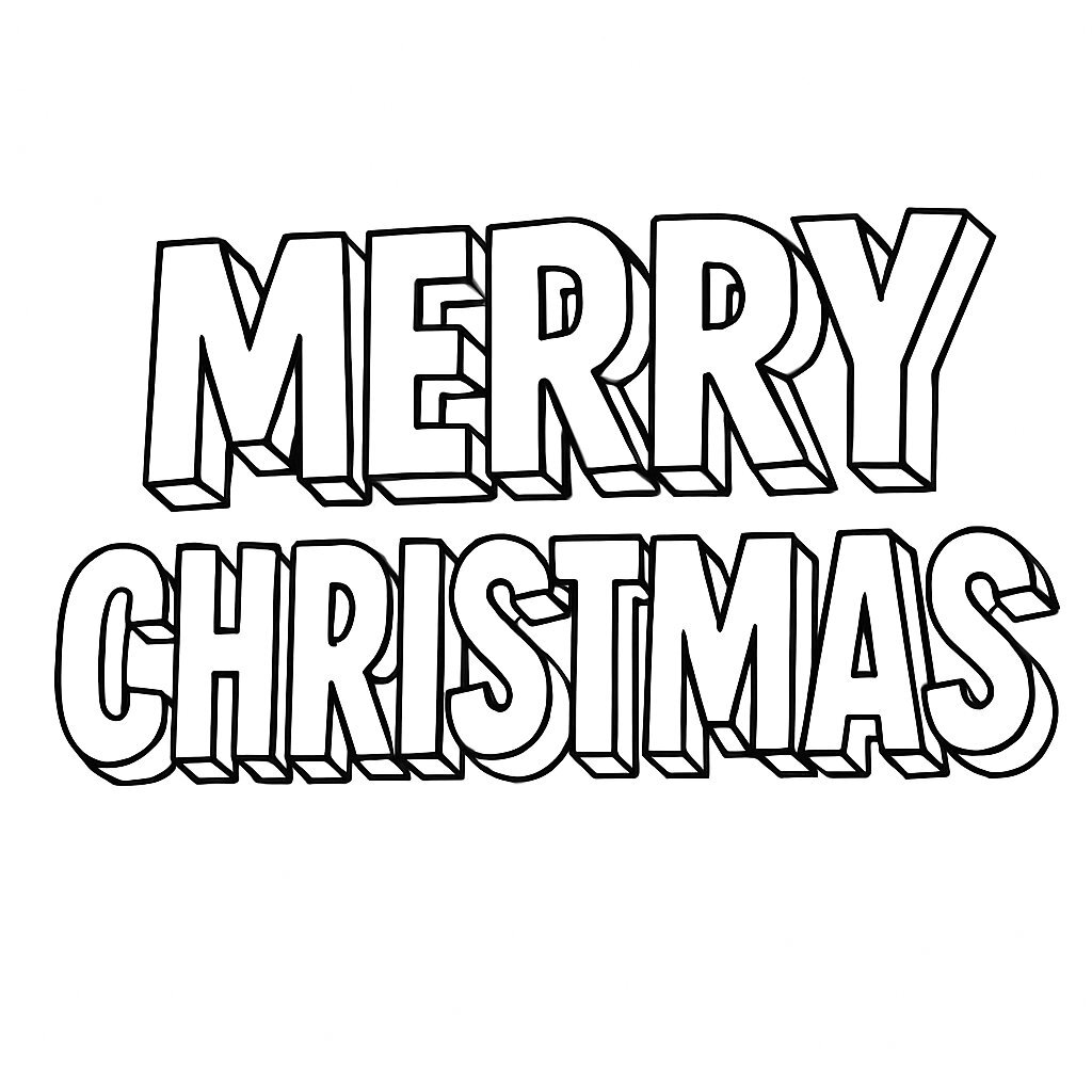 3D Merry Christmas Text