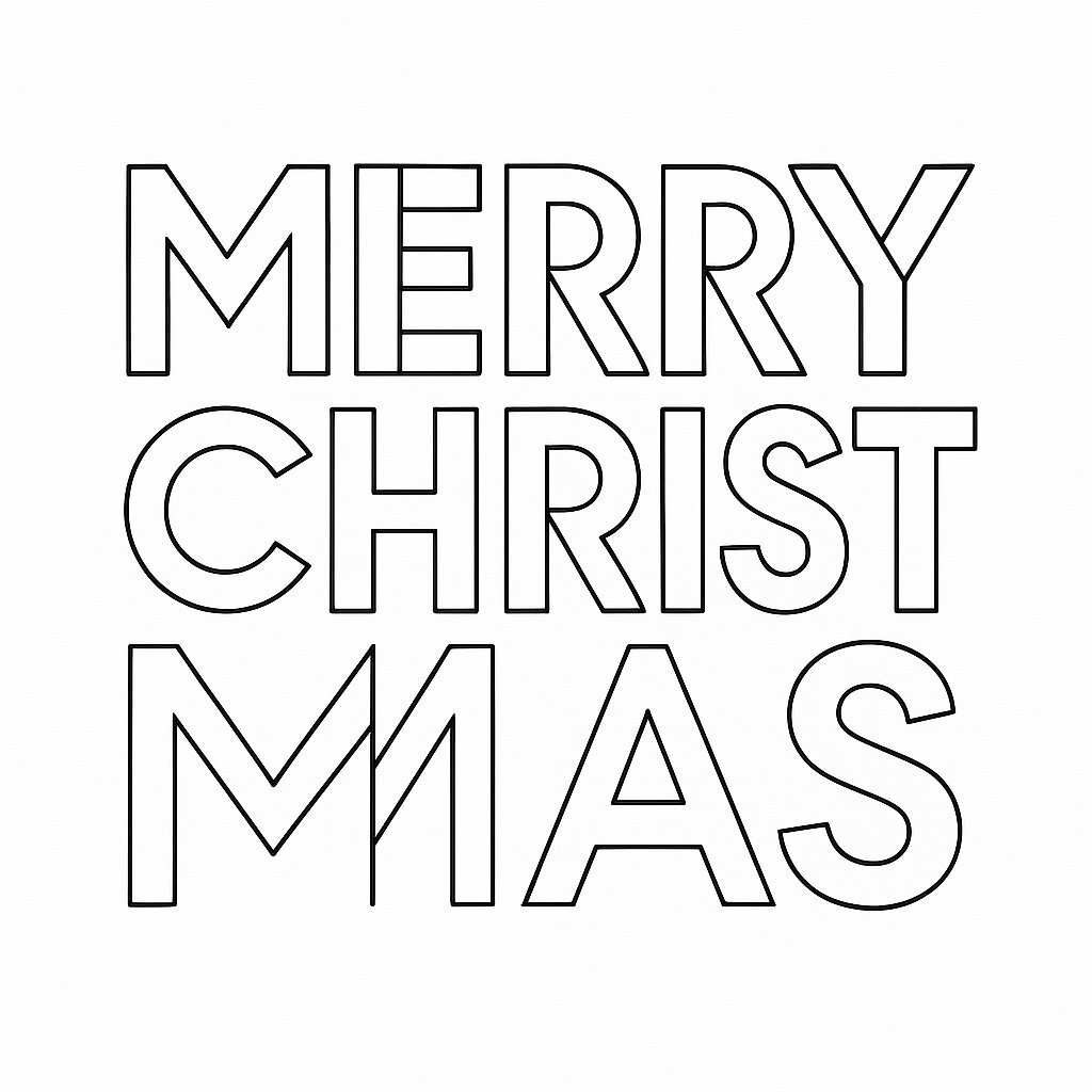 Geometric 'Merry Christmas' Text