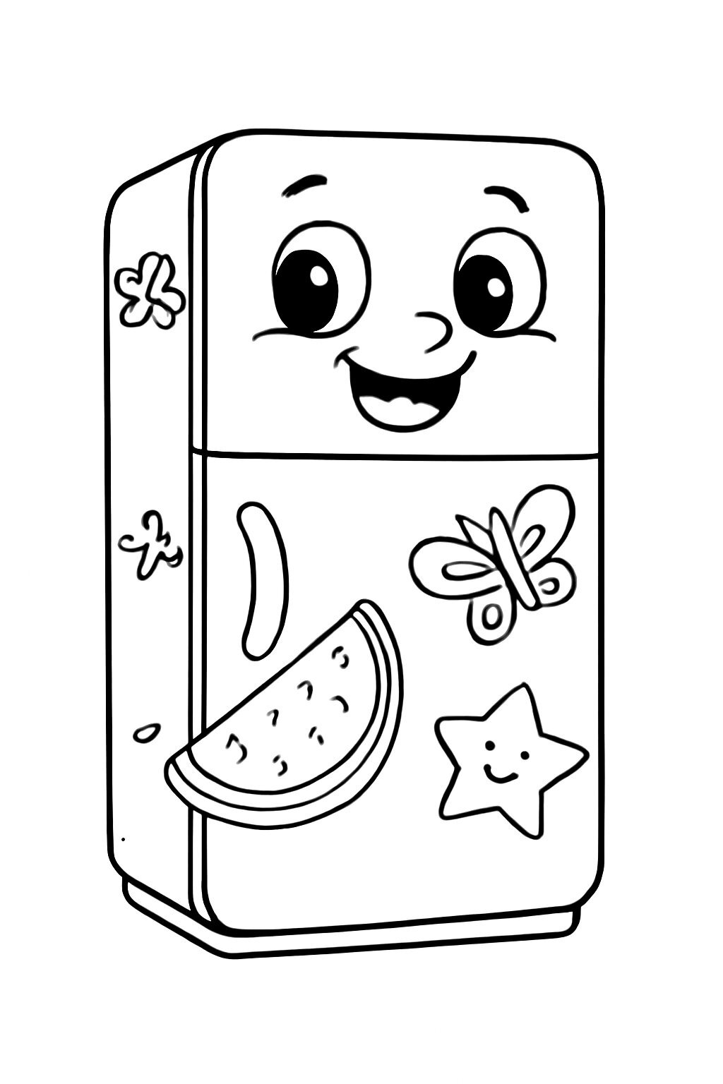 Cartoon Refrigerator Sticker