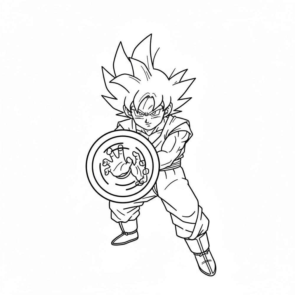 Songoku Holding the Kamehameha Energy Ball