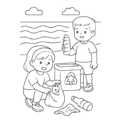 Beautiful Ocean Environmental Protection Coloring Pages for Kids 2026