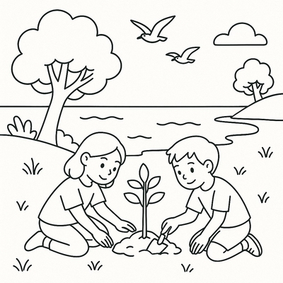 Beautiful Ocean Environmental Protection Coloring Pages for Kids 2026